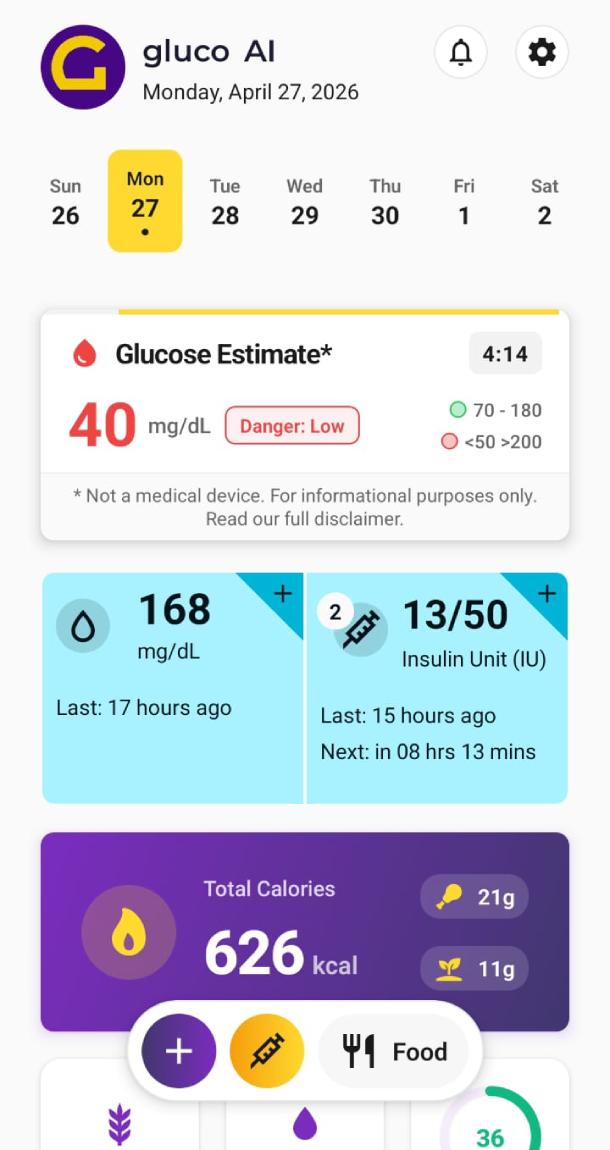 gluco AI App Interface